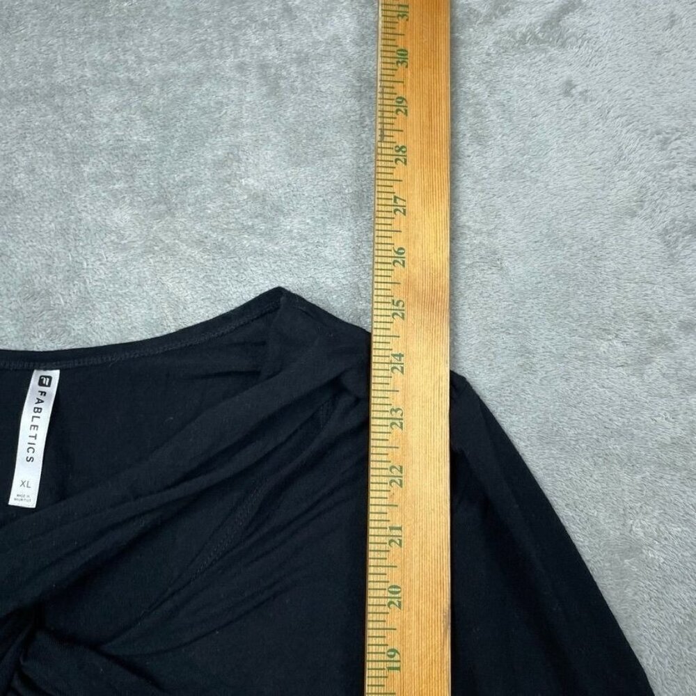 Fabletics Womens Twist Front Long Sleeve Top XL Black a1511 - Picture 4 of 9